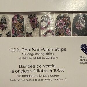 Floral Glitter Nail Polish Strips